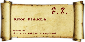 Humor Klaudia névjegykártya