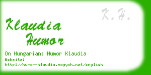 klaudia humor business card